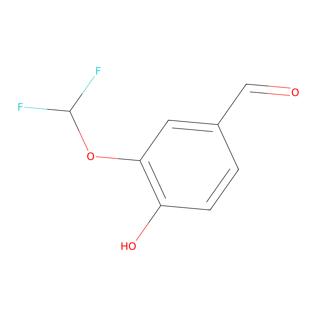 3-(Difluoromethoxy)-4-hydroxybenzaldehyde molecular structure, CAS 53173-70-9