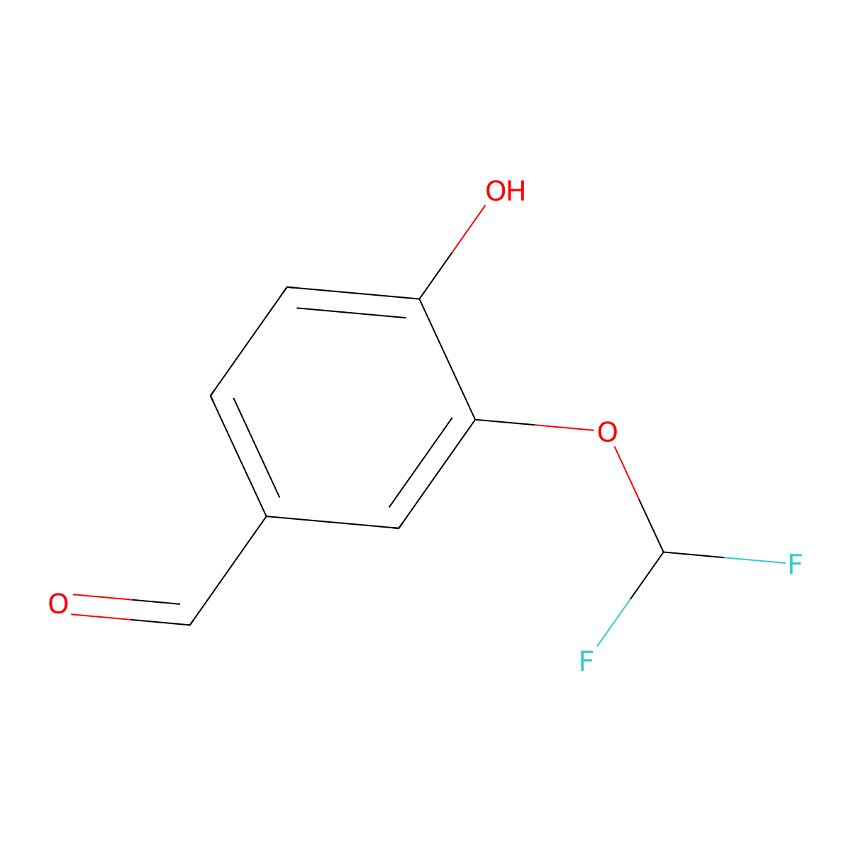 3-(Difluoromethoxy)-4-hydroxybenzaldehyde molecular structure, CAS 53173-70-9