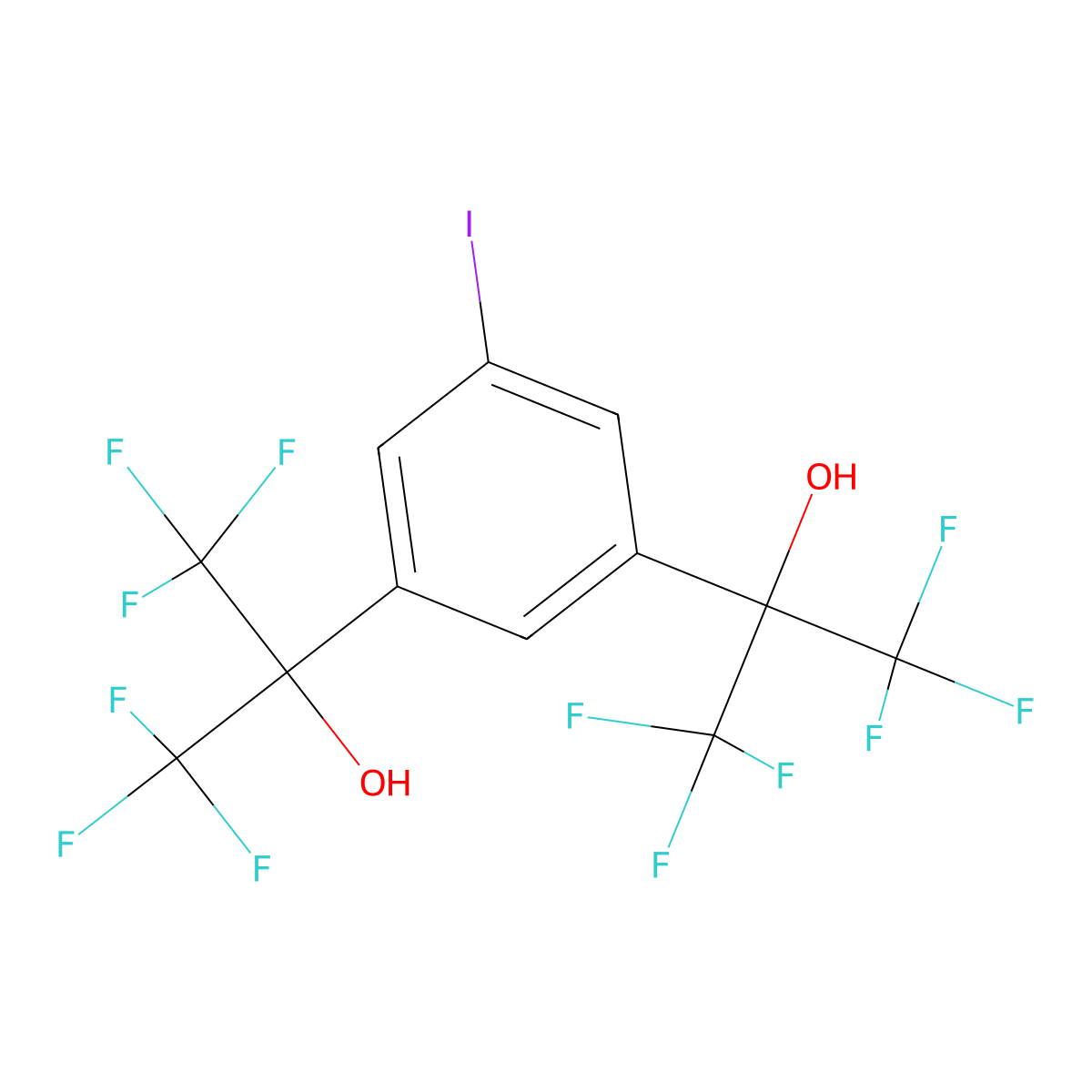 2,2'-(5-Iodobenzene-1,3-diyl)bis(1,1,1,3,3,3-hexafluoropropan-2-ol) molecular structure, CAS 53173-72-1