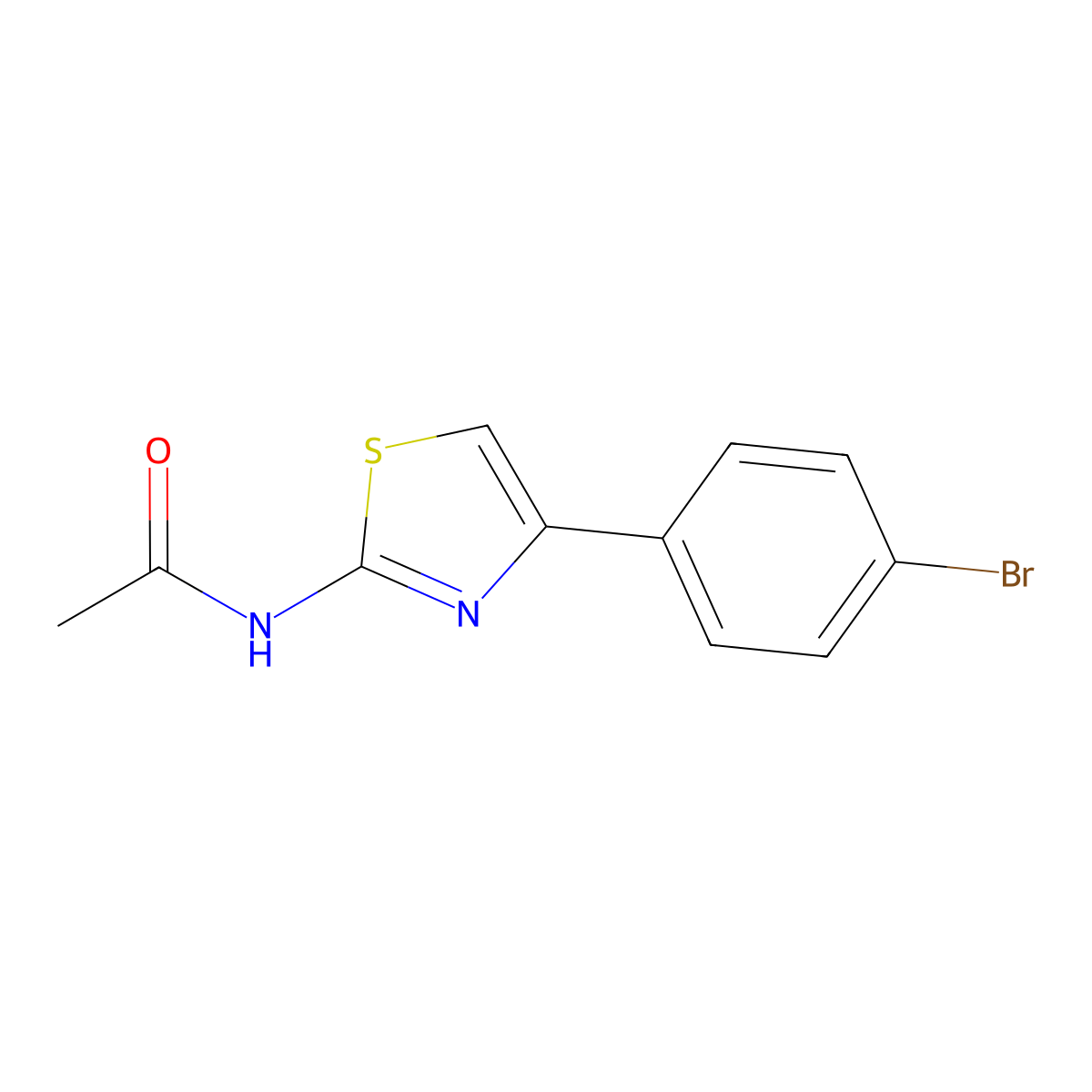2-Acetamido-4-(4-bromophenyl)thiazole molecular structure, CAS 53173-91-4