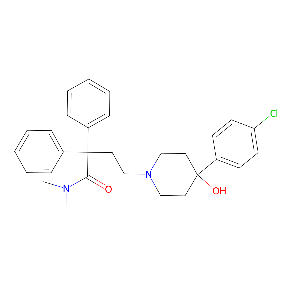 Loperamide molecular structure, CAS 53179-11-6