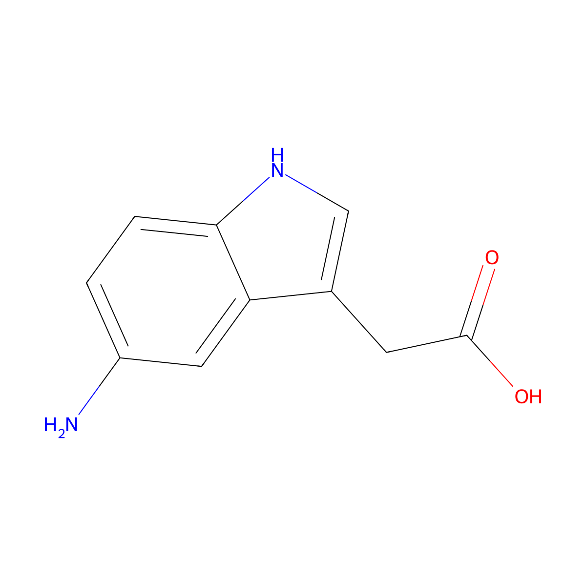 (5-Amino-1H-indol-3-yl)acetic acid molecular structure, CAS 5318-11-6
