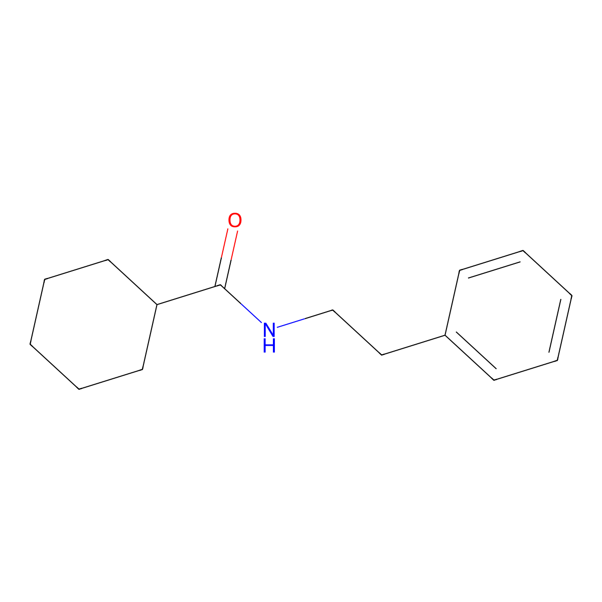 Cyclohexanecarboxamide, N-(2-phenylethyl)- molecular structure, CAS 53182-00-6