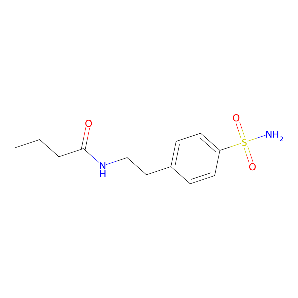 N-[2-(4-sulfamoylphenyl)ethyl]butanamide molecular structure, CAS 53182-31-3