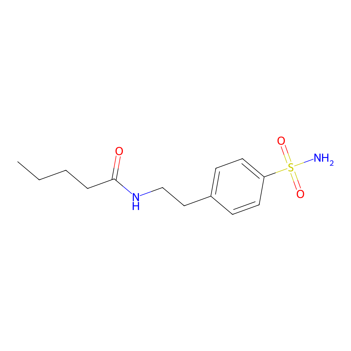 N-[2-(4-sulfamoylphenyl)ethyl]pentanamide molecular structure, CAS 53182-33-5