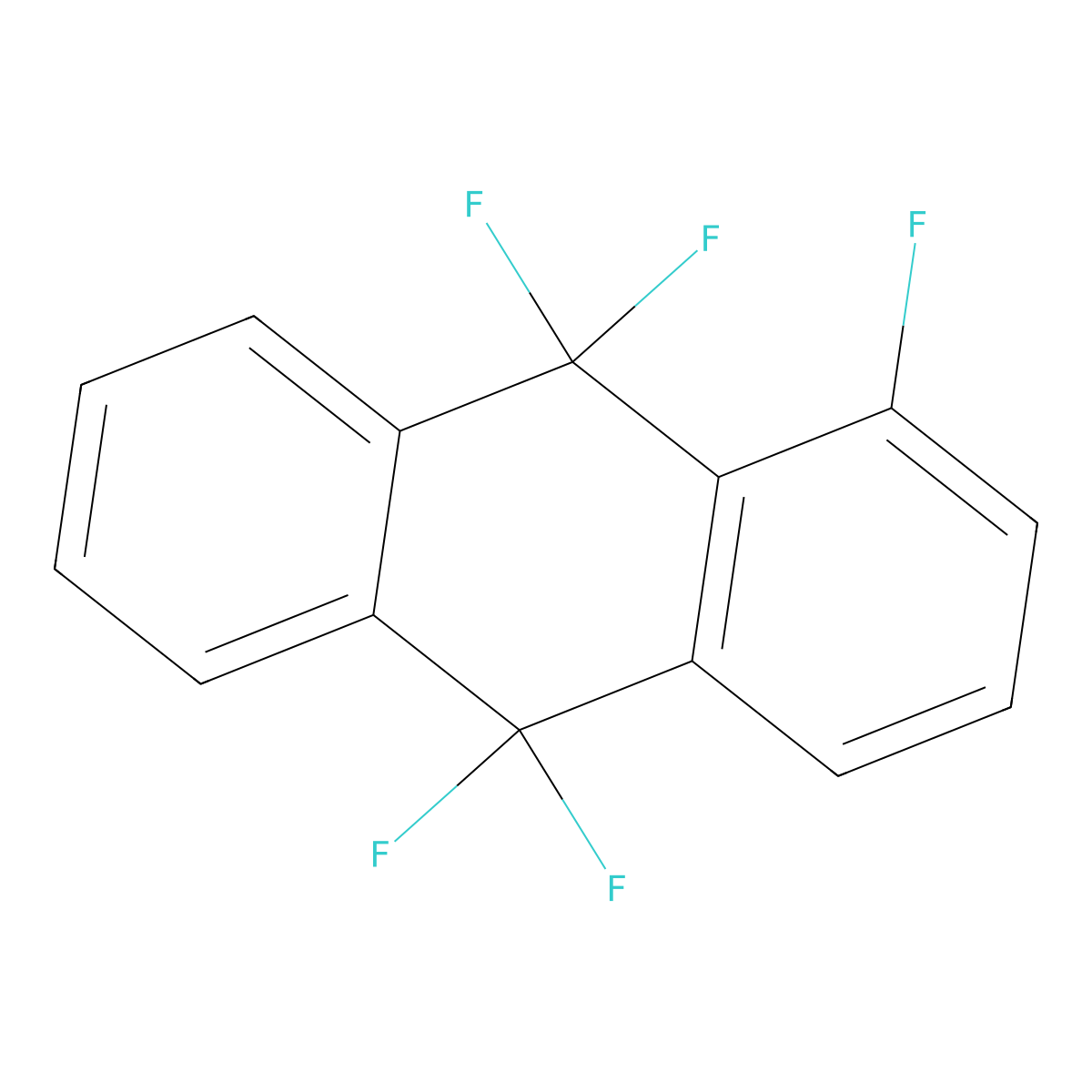Anthracene, 1,9,9,10,10-pentafluoro-9,10-dihydro- molecular structure, CAS 53183-44-1