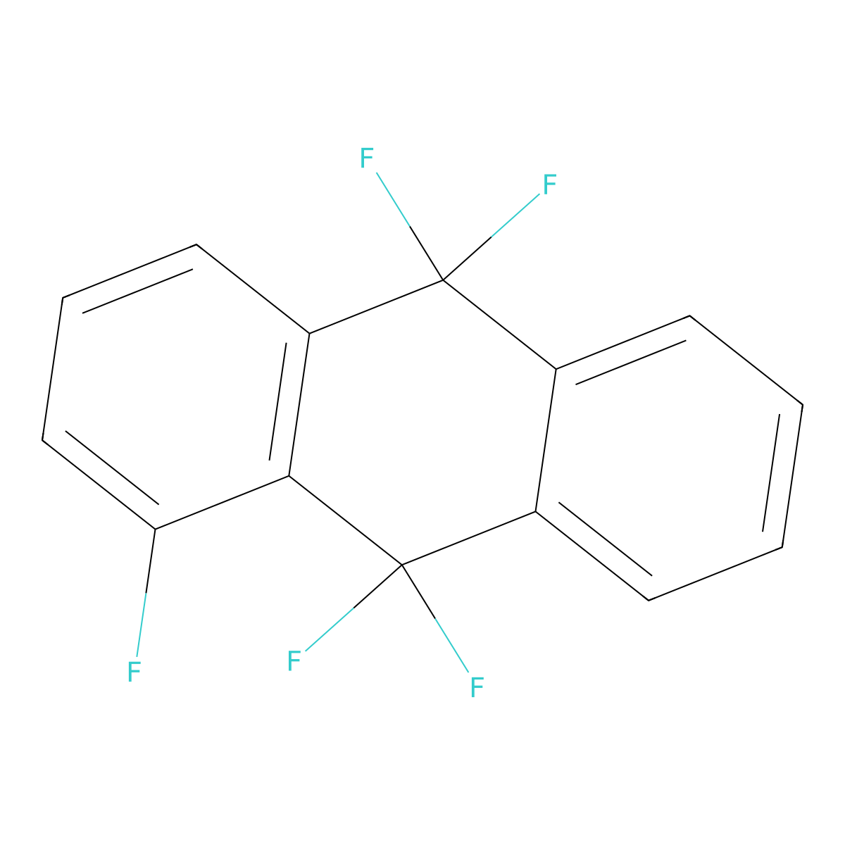 Anthracene, 1,9,9,10,10-pentafluoro-9,10-dihydro- molecular structure, CAS 53183-44-1