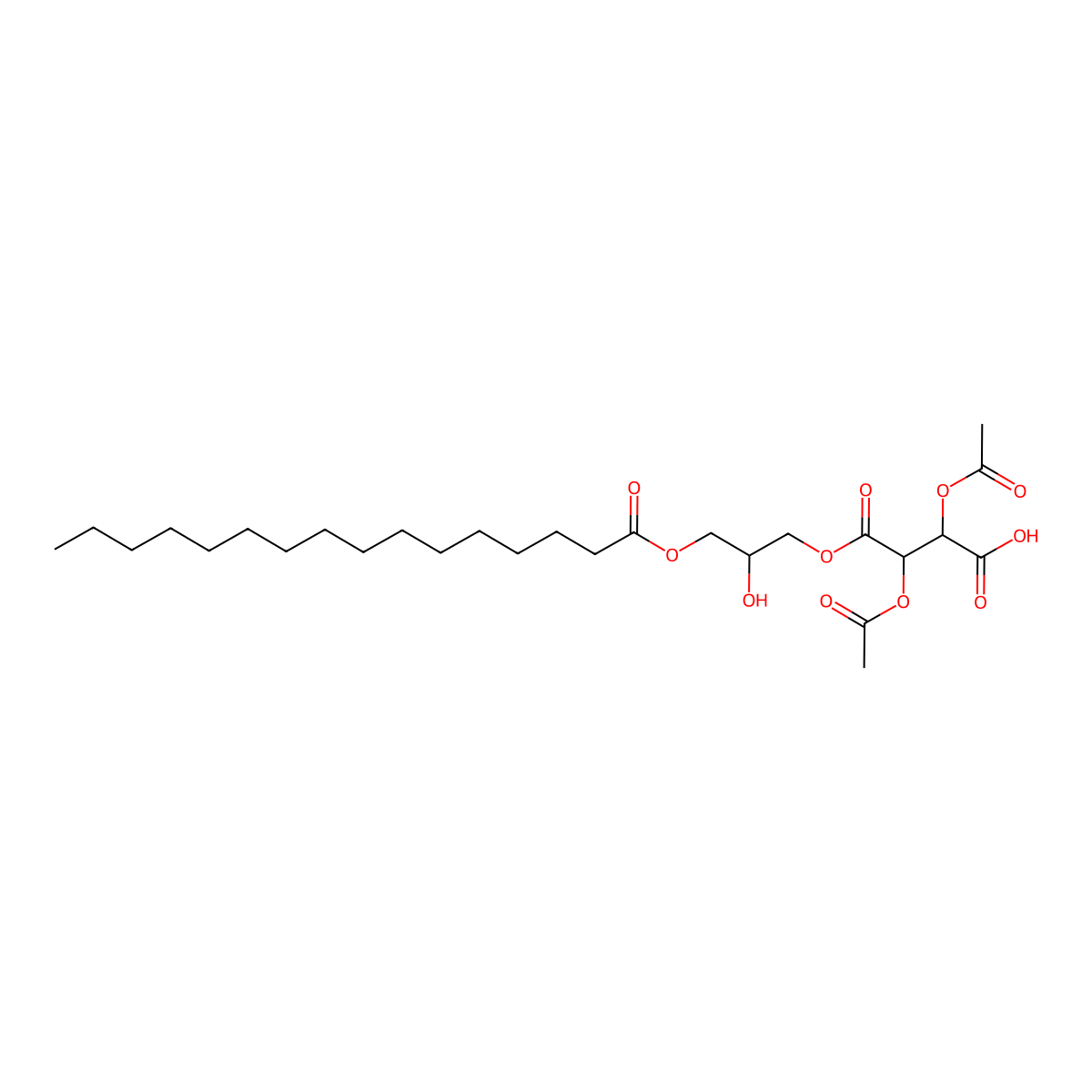 (2-Hydroxy-3-((1-oxohexadecyl)oxy)propyl) hydrogen 2,3-diacetoxysuccinate molecular structure, CAS 53183-57-6