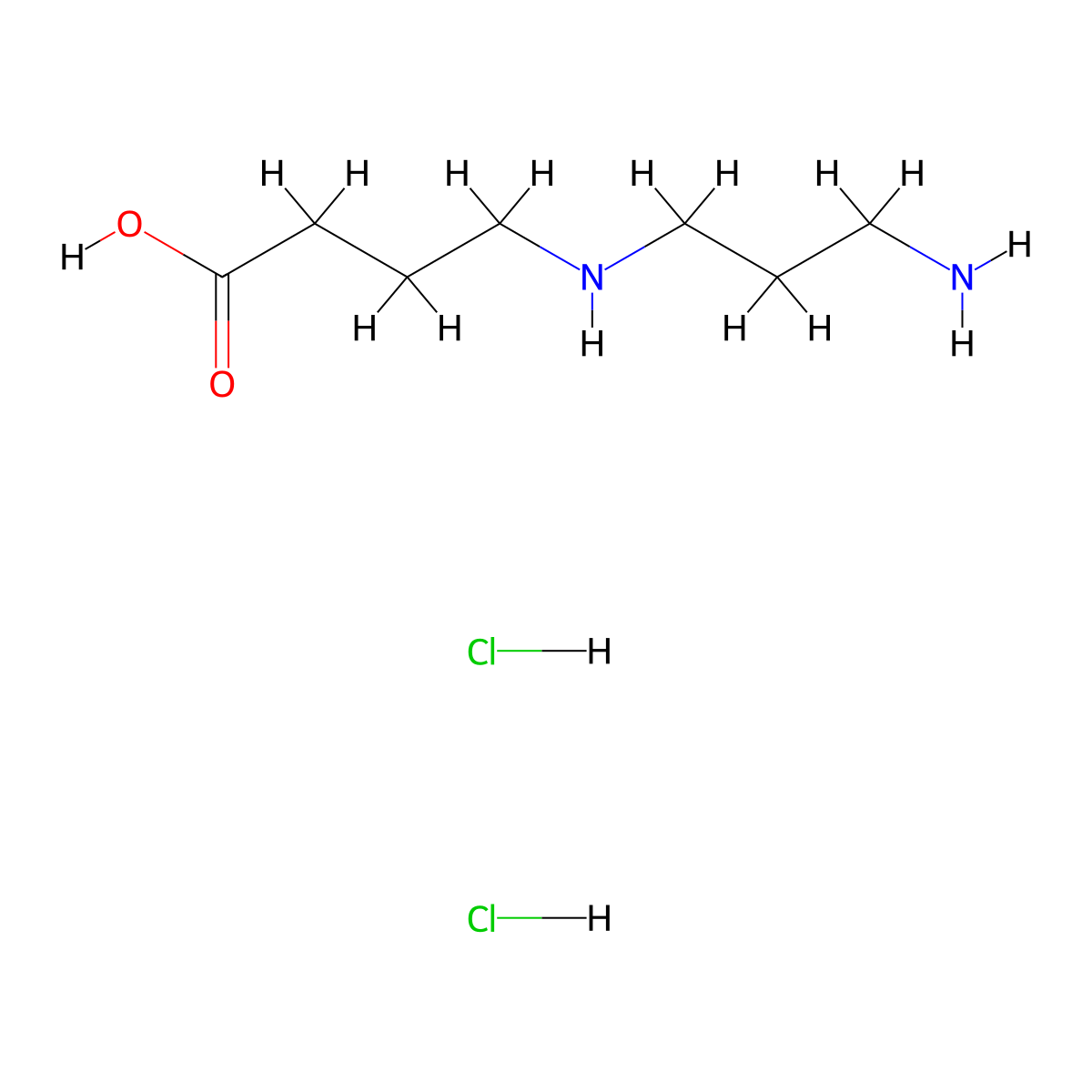 4-[(3-Aminopropyl)amino]butanoic acid dihydrochloride molecular structure, CAS 53185-44-7
