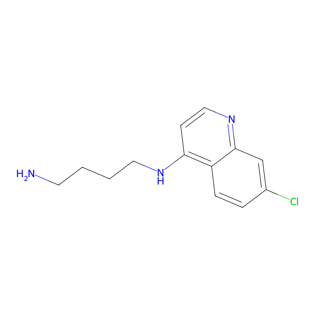 4-(4-Aminobutyl)amino-7-chloroquinoline molecular structure, CAS 53186-45-1