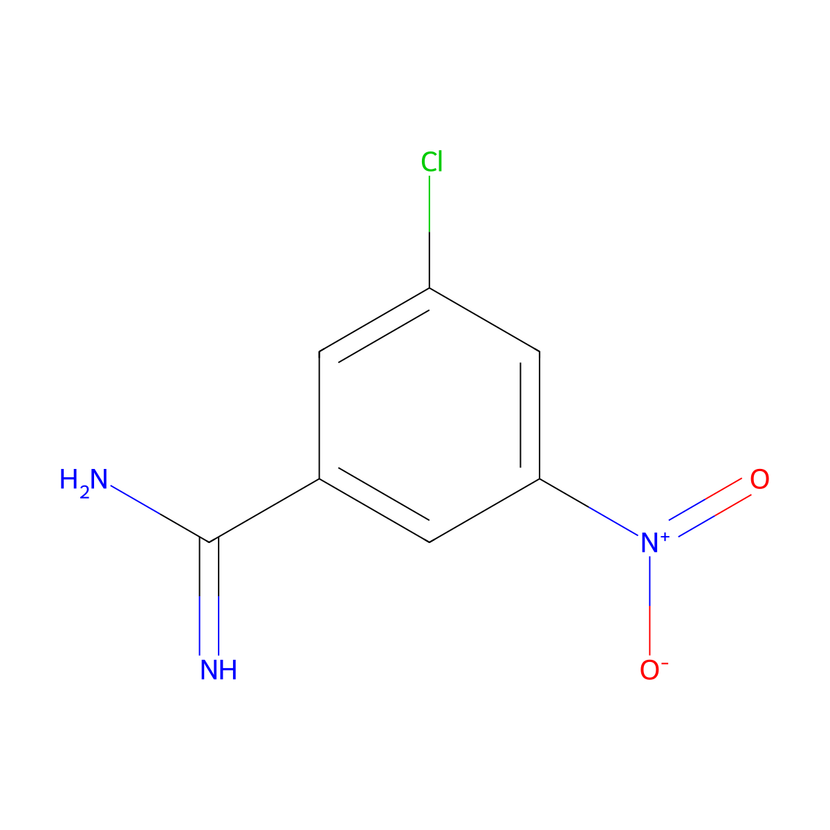 3-Chloro-5-nitrobenzenecarboximidamide molecular structure, CAS 53186-93-9
