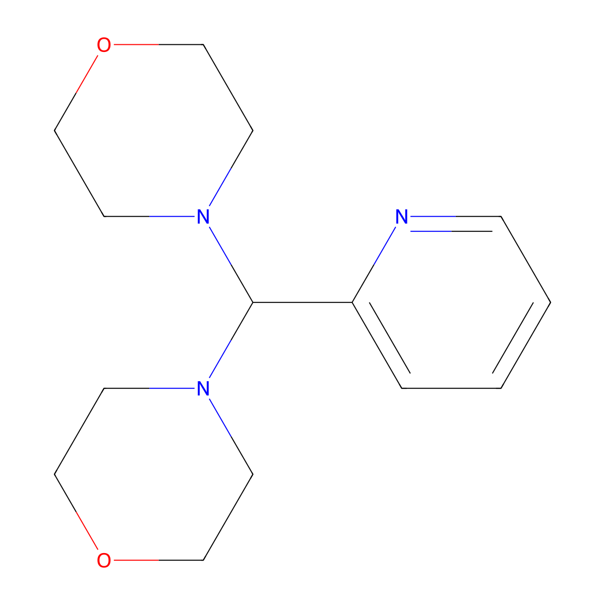 4-[Morpholin-4-yl(pyridin-2-yl)methyl]morpholine molecular structure, CAS 53189-78-9
