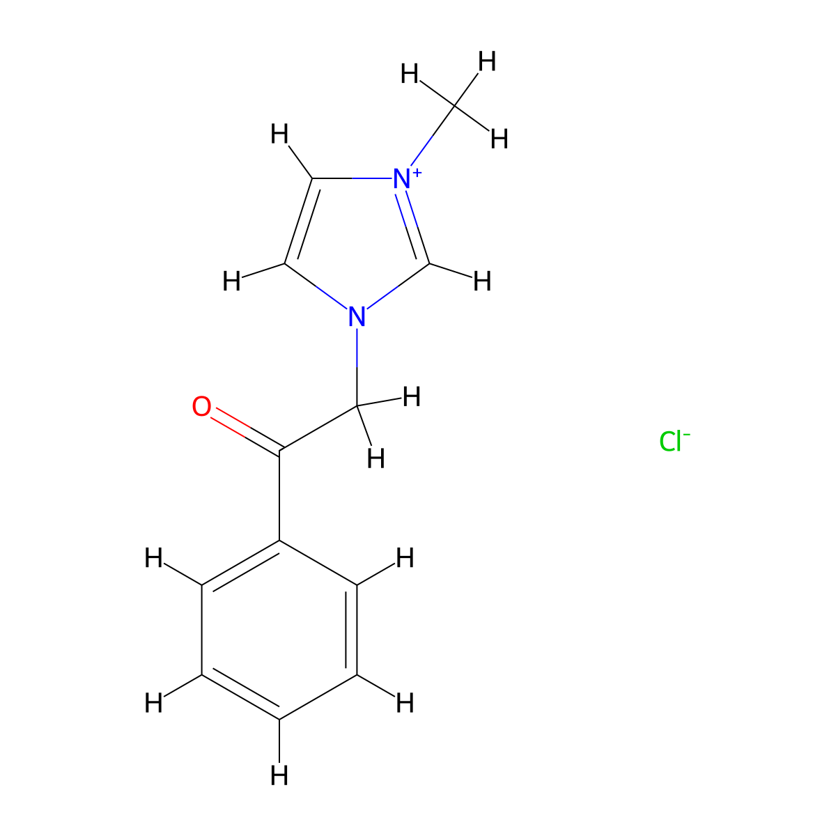 2-(3-Methylimidazol-3-ium-1-yl)-1-phenylethanone;chloride molecular structure, CAS 5319-19-7
