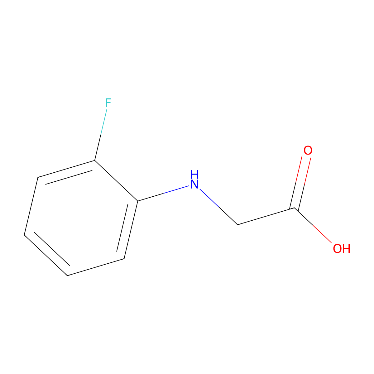 (2-Fluoroanilino)acetic acid molecular structure, CAS 5319-42-6
