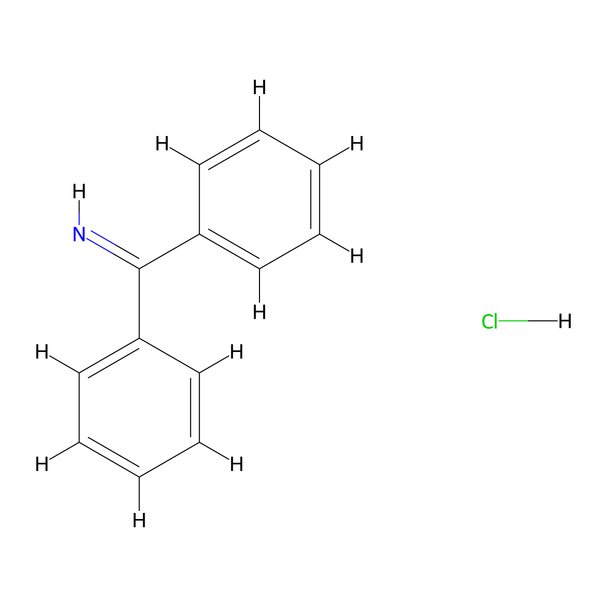 Benzophenone imine hydrochloride molecular structure, CAS 5319-67-5