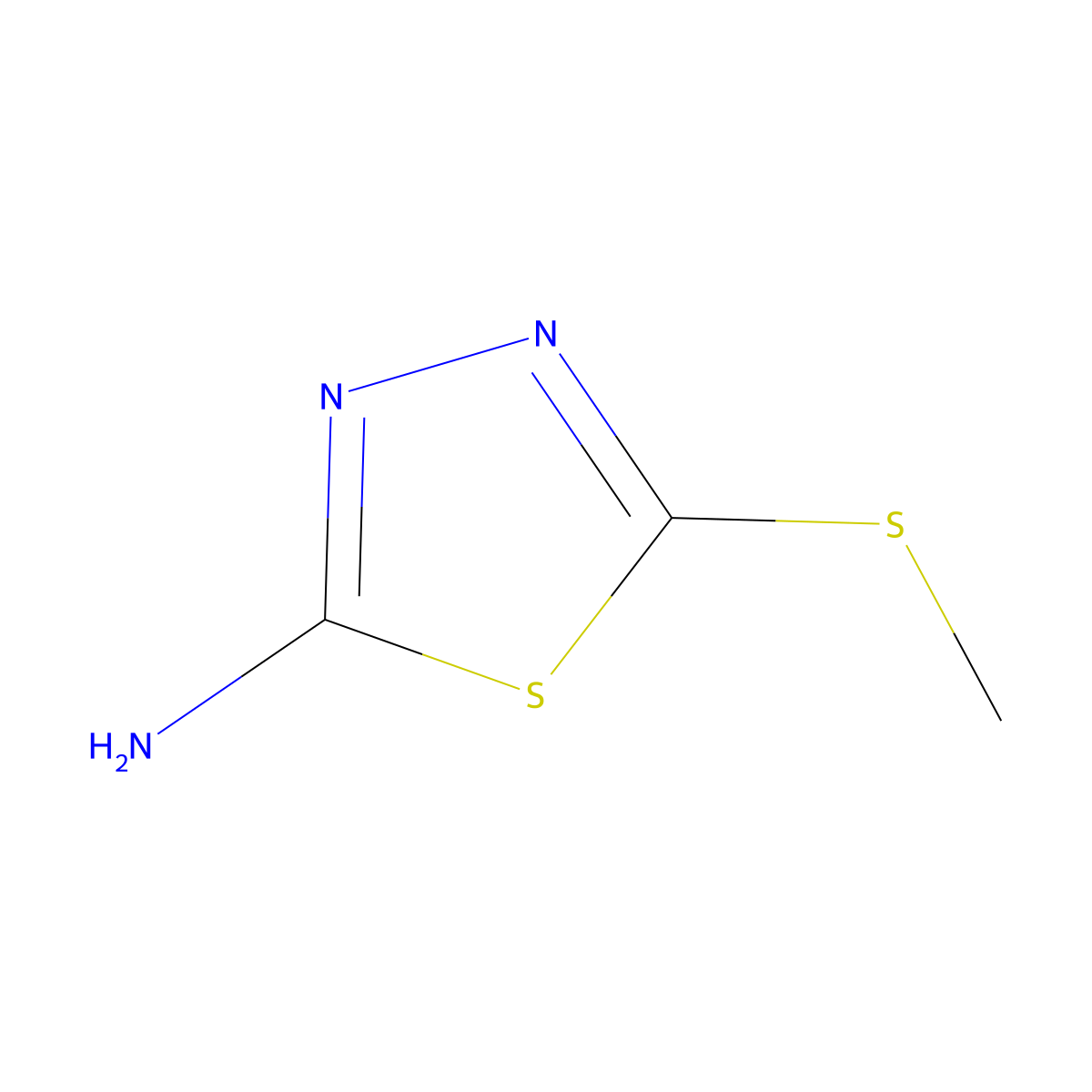 5-(Methylsulfanyl)-1,3,4-thiadiazol-2-amine molecular structure, CAS 5319-77-7