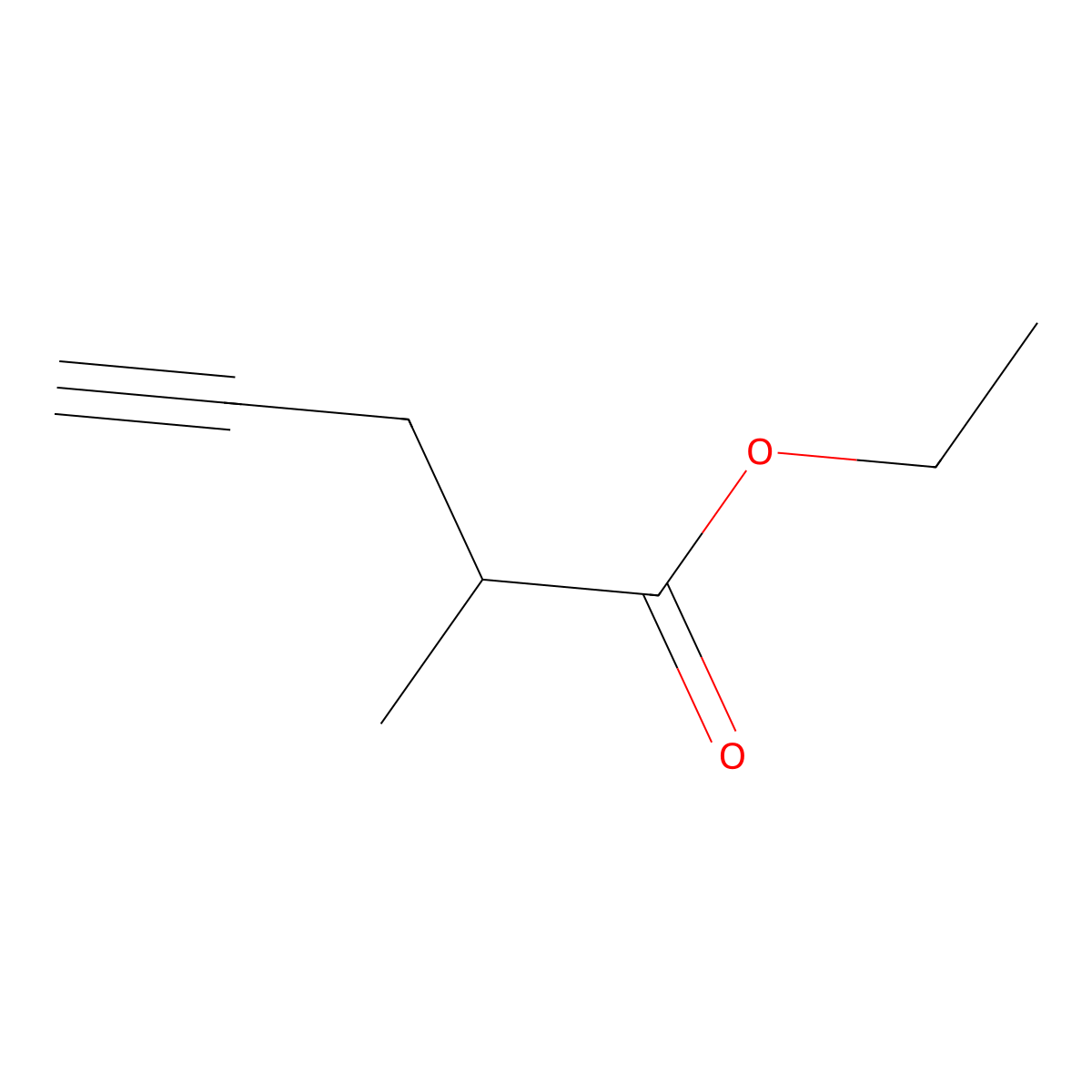 Ethyl 2-methylpent-4-ynoate molecular structure, CAS 53190-46-8