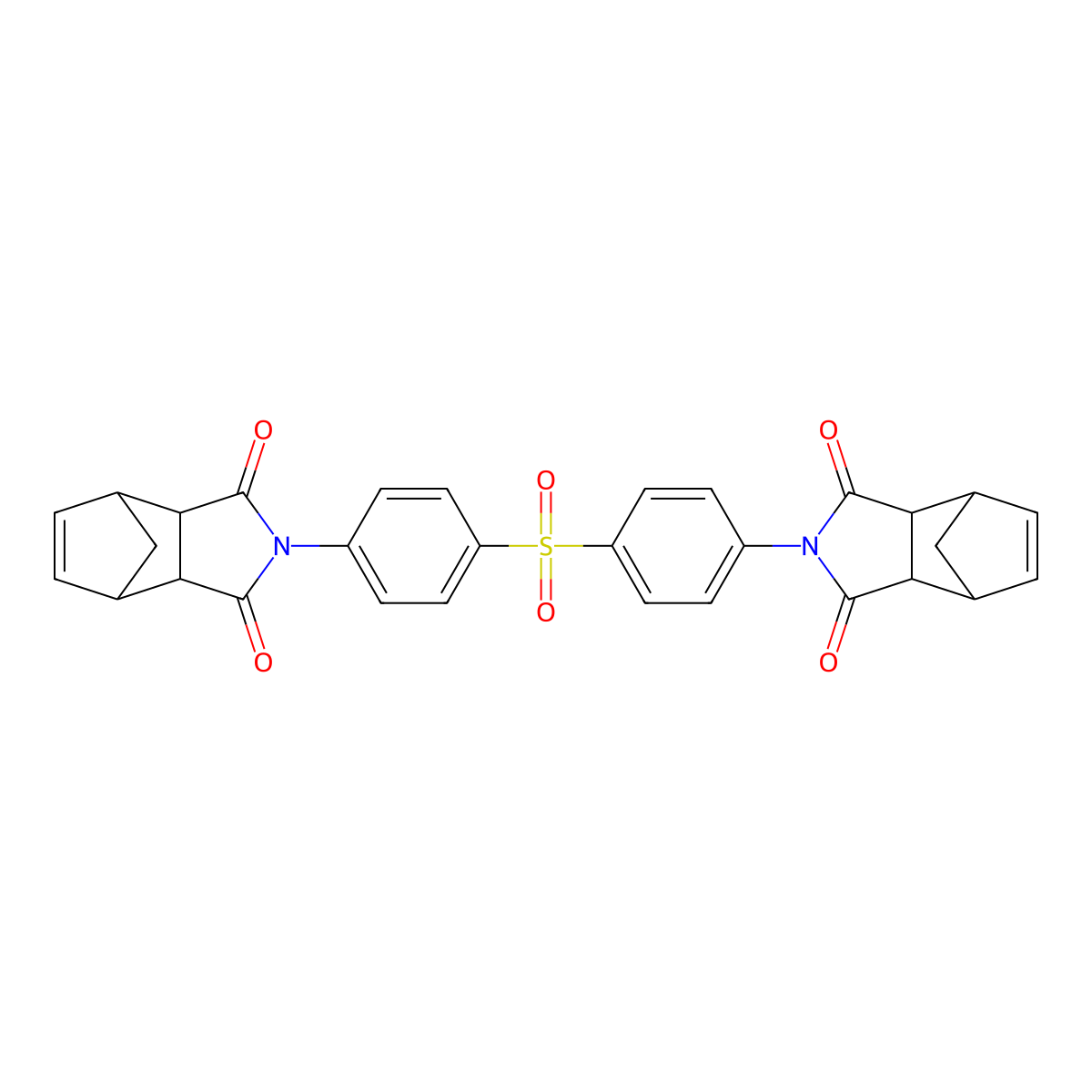 4-[4-(4-{3,5-Dioxo-4-azatricyclo[5.2.1.0^{2,6}]dec-8-en-4-yl}benzenesulfonyl)phenyl]-4-azatricyclo[5.2.1.0^{2,6}]dec-8-ene-3,5-dione molecular structure, CAS 53193-25-2