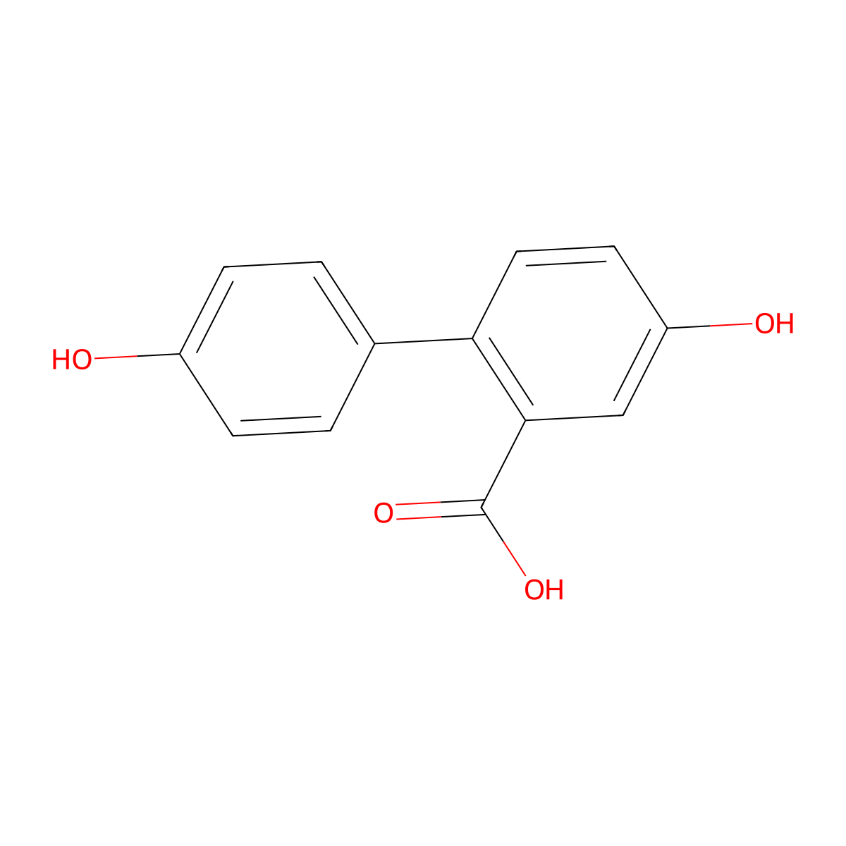 4,4'-Dihydroxy-biphenyl-2-carboxylic acid molecular structure, CAS 53197-57-2