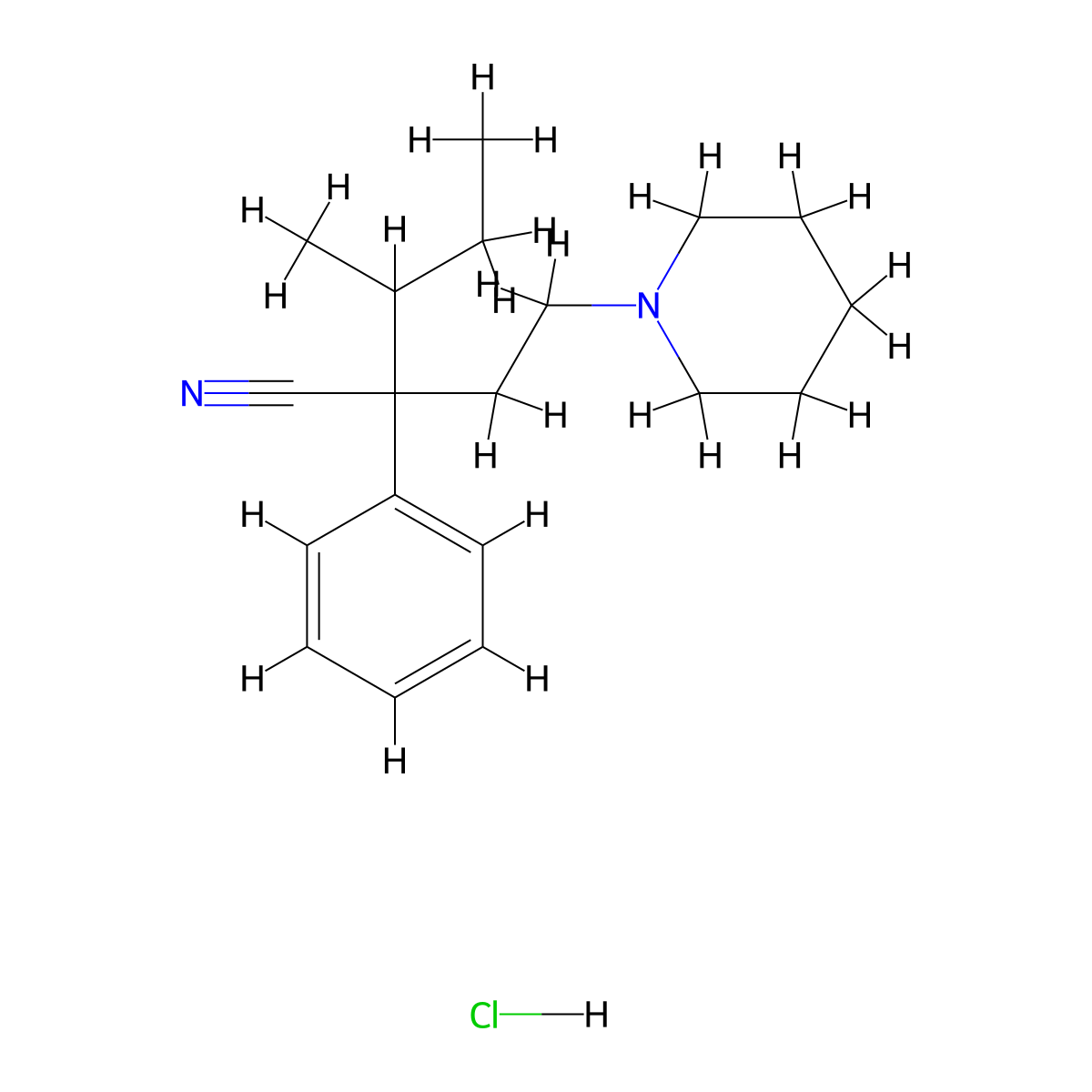 1-Piperidinebutyronitrile, alpha-sec-butyl-alpha-phenyl-, hydrochloride molecular structure, CAS 53198-87-1