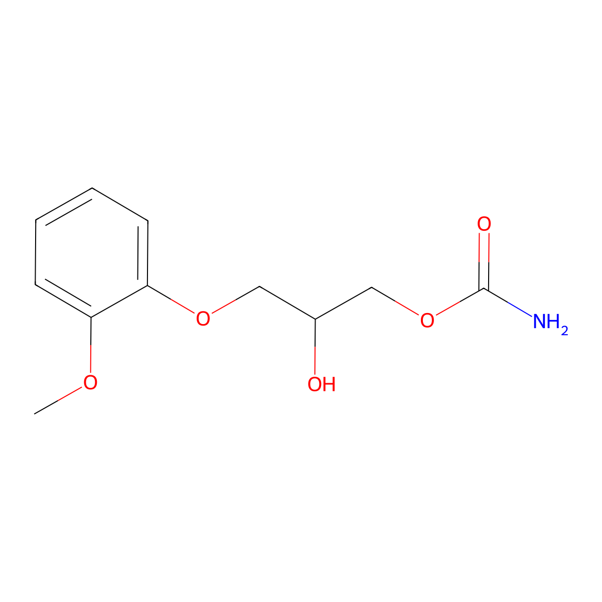 Methocarbamol molecular structure, CAS 532-03-6