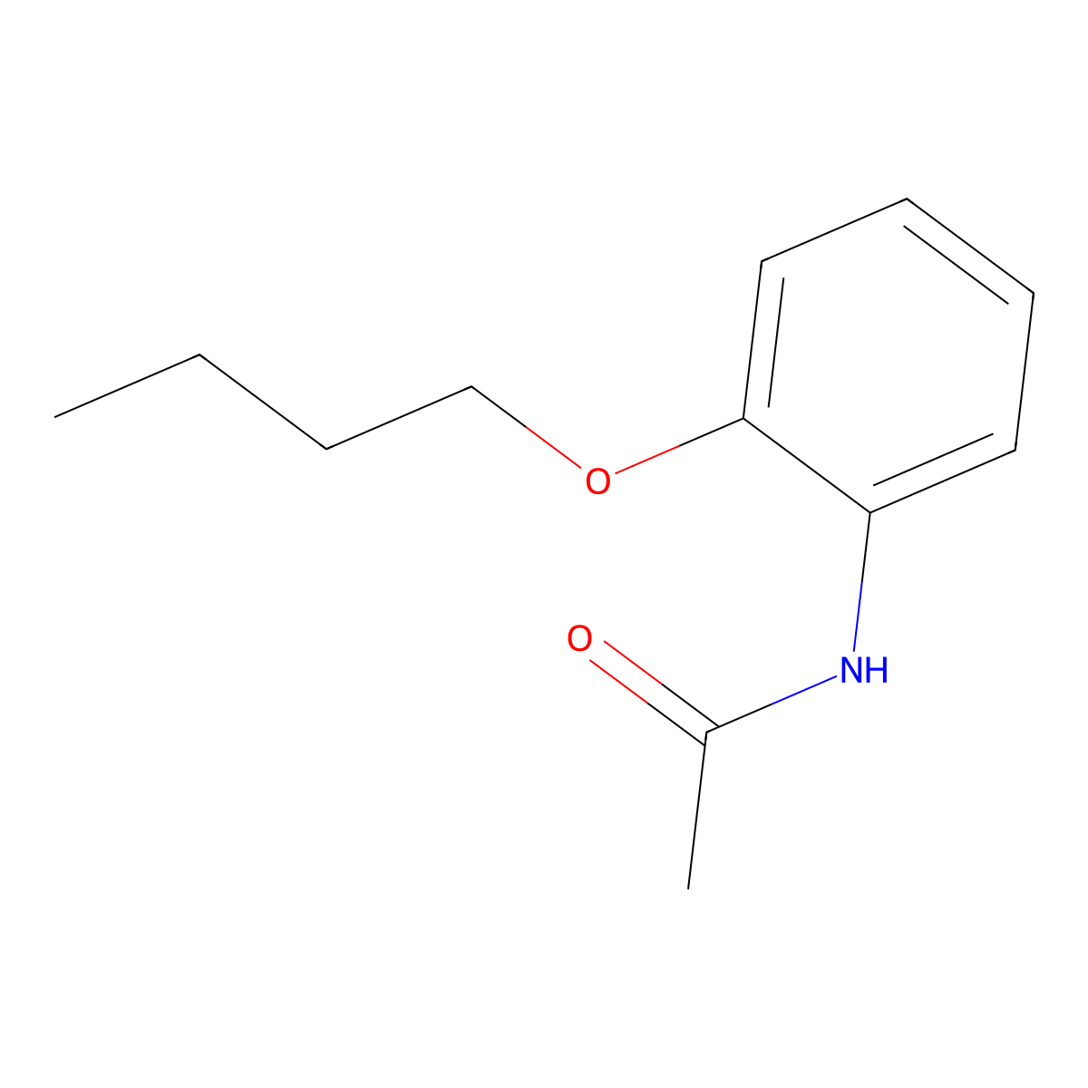 Acetamide, N-(2-butoxyphenyl)- molecular structure, CAS 532-09-2