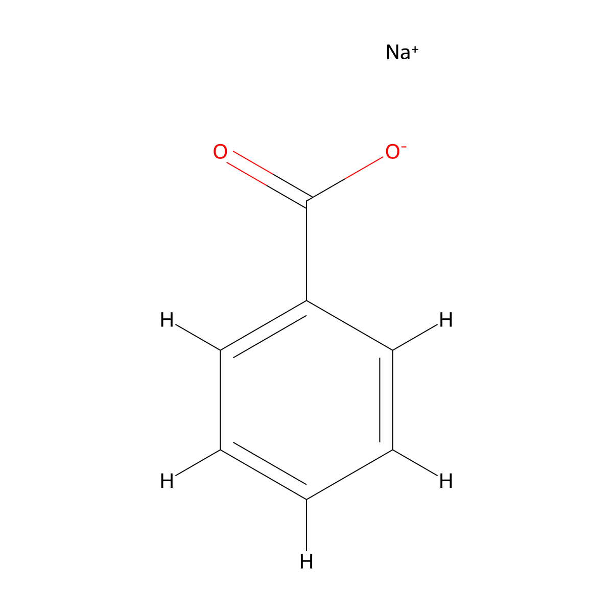 Sodium Benzoate molecular structure, CAS 532-32-1