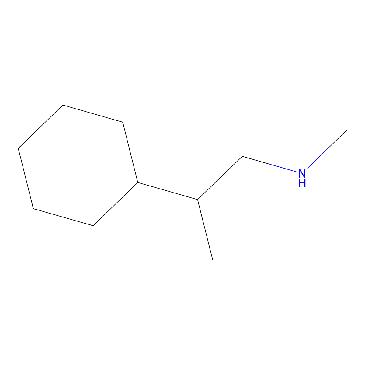 Cyclexedrine molecular structure, CAS 532-52-5