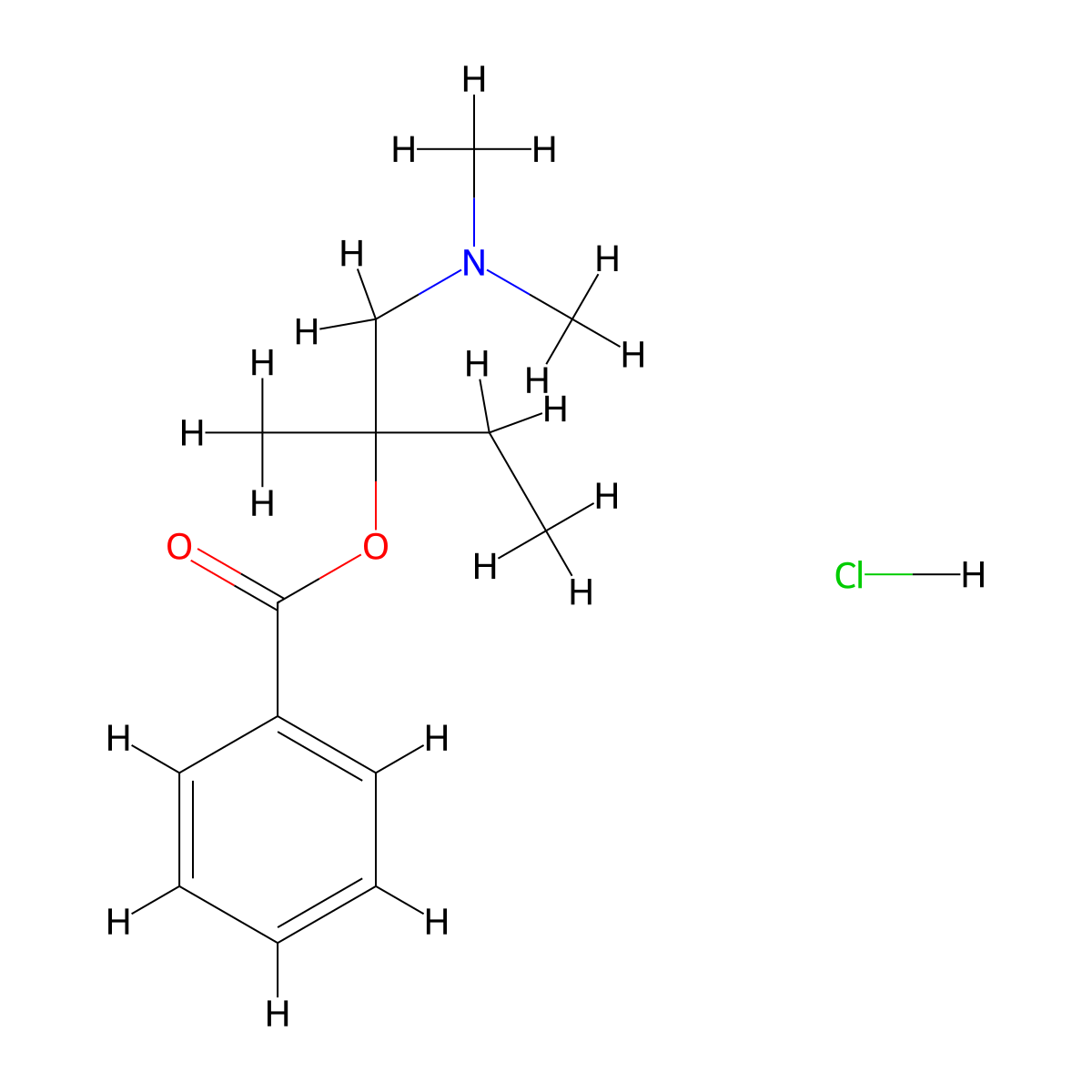 Amyleine hydrochloride molecular structure, CAS 532-59-2