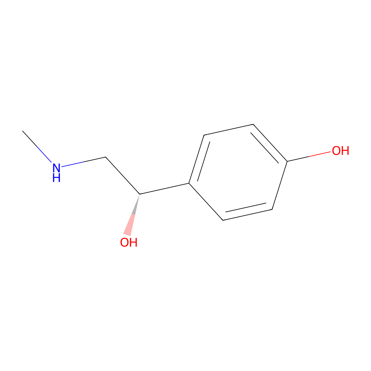 (+)-Synephrine molecular structure, CAS 532-80-9