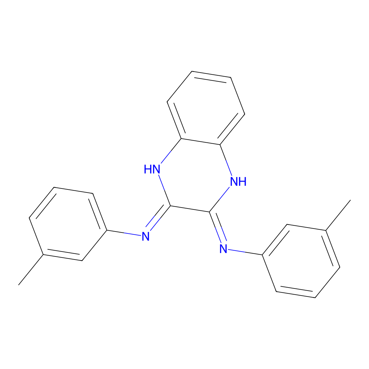 n,n'-Bis(3-methylphenyl)quinoxaline-2,3-diamine molecular structure, CAS 5320-64-9