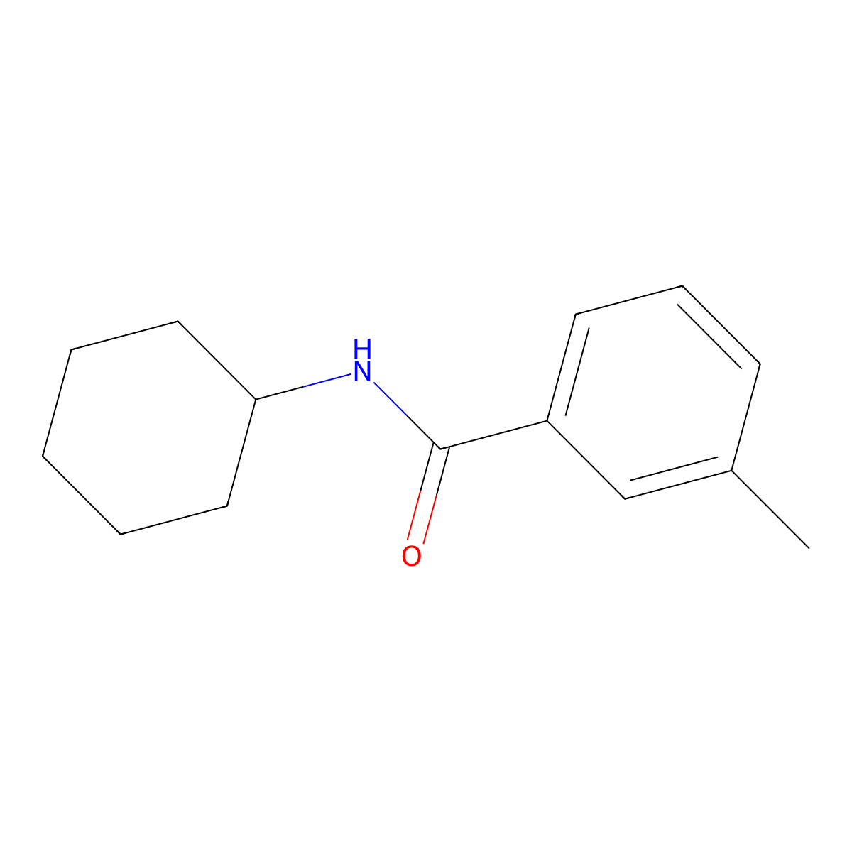 N-cyclohexyl-3-methylbenzamide molecular structure, CAS 53205-66-6