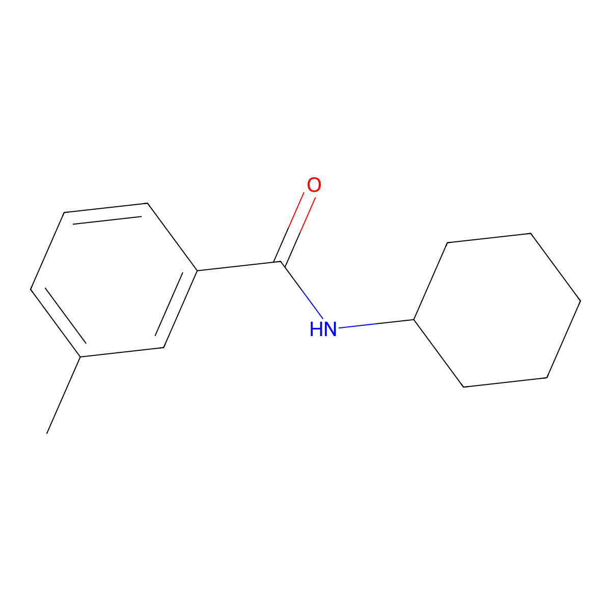 N-cyclohexyl-3-methylbenzamide molecular structure, CAS 53205-66-6