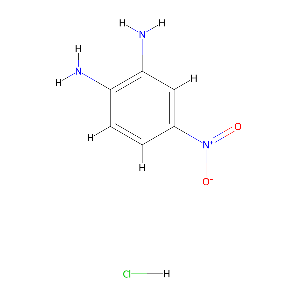 4-Nitro-o-phenylenediamine hydrochloride molecular structure, CAS 53209-19-1
