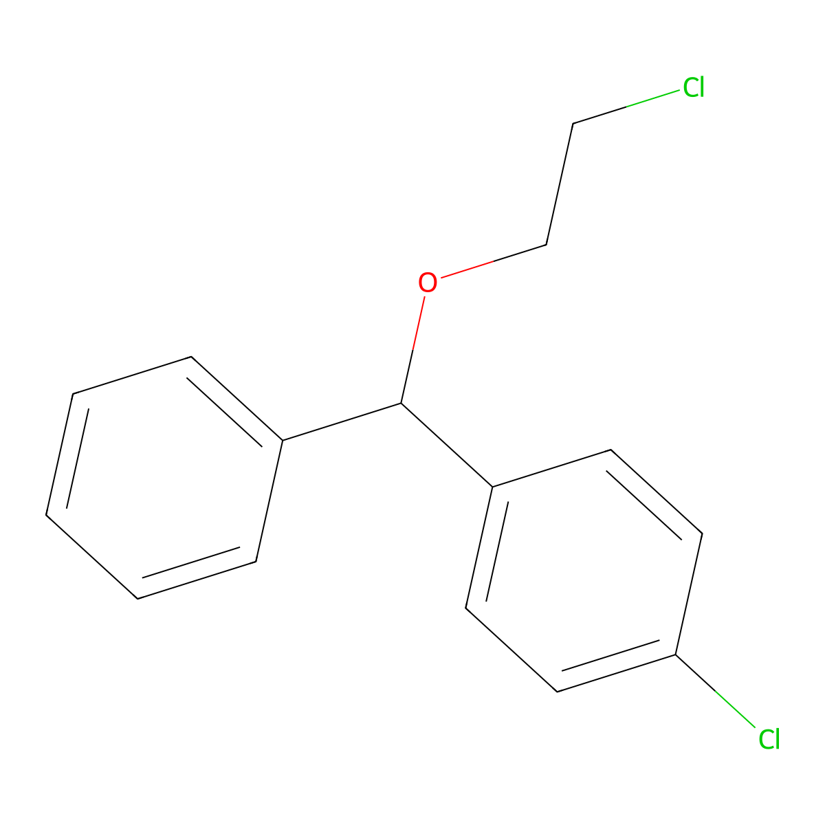 1-Chloro-4-((2-chloroethoxy)(phenyl)methyl)benzene molecular structure, CAS 5321-46-0