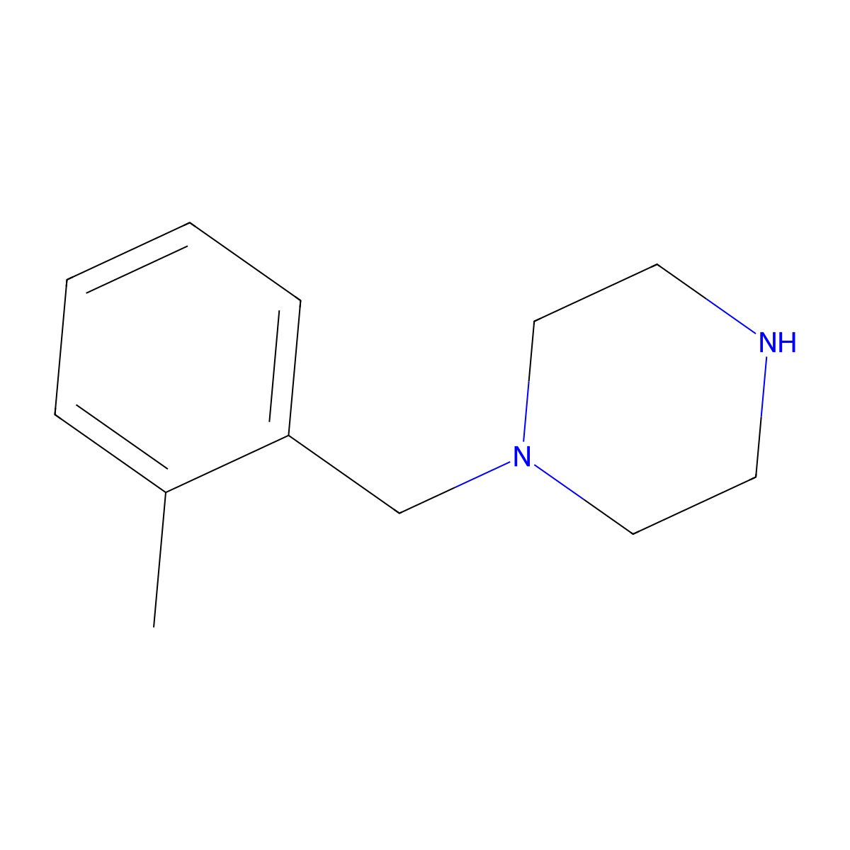 1-(2-Methylbenzyl)piperazine molecular structure, CAS 5321-47-1