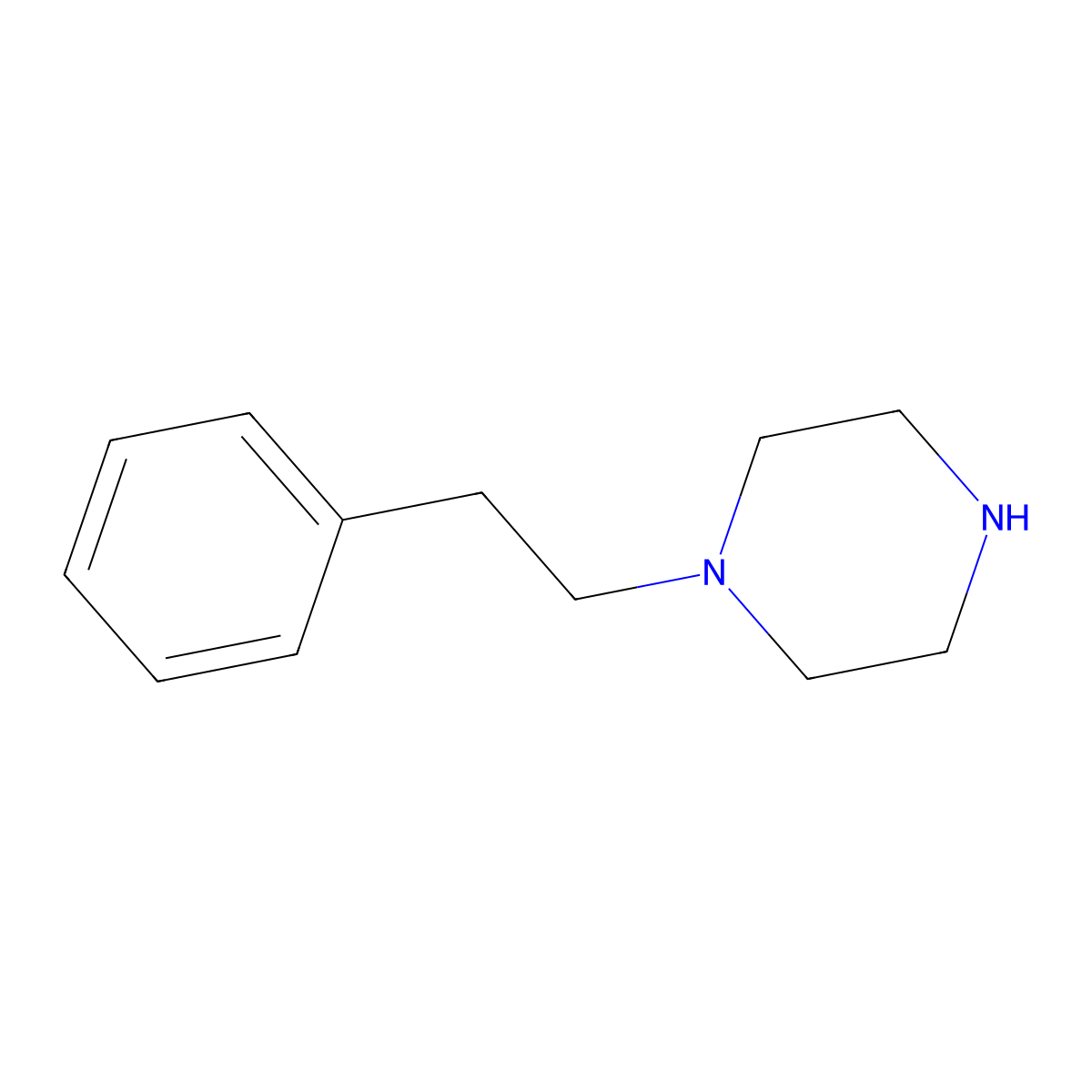 1-Phenethylpiperazine molecular structure, CAS 5321-49-3