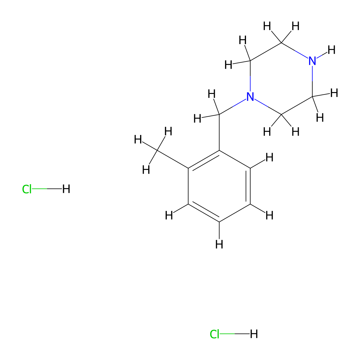 1-(2-Methylbenzyl)piperazine dihydrochloride molecular structure, CAS 5321-51-7