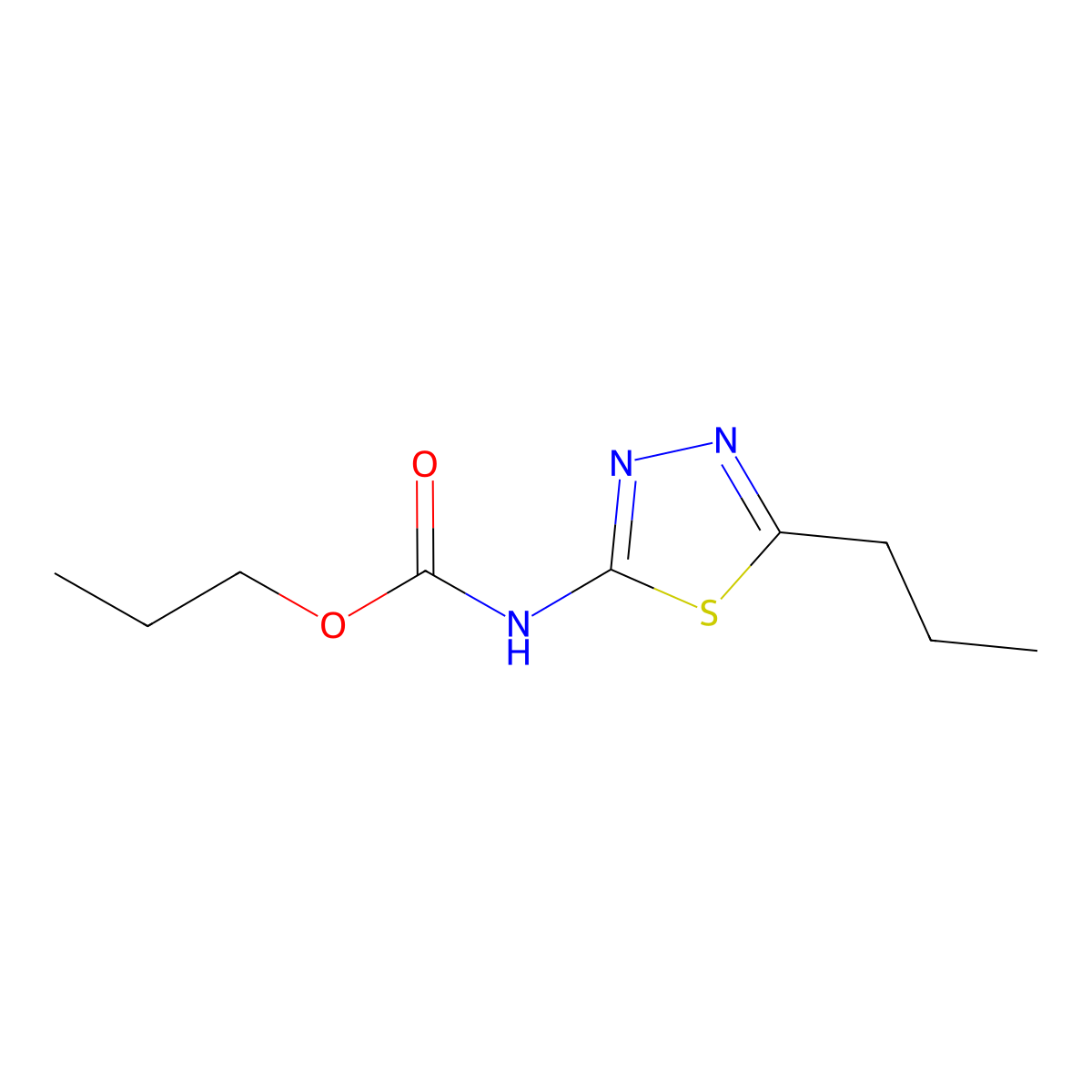 Propyl (5-propyl-1,3,4-thiadiazol-2-yl)carbamate molecular structure, CAS 5321-52-8