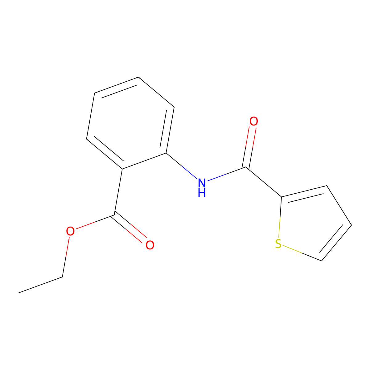 Ethyl 2-(thiophene-2-carbonylamino)benzoate molecular structure, CAS 5321-79-9