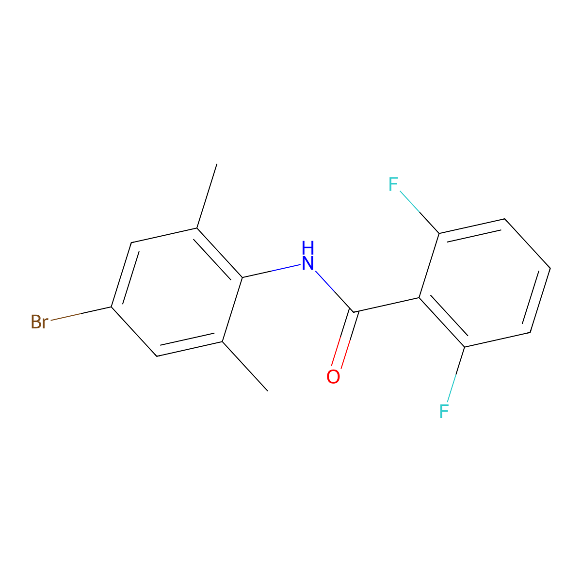 N-(4-bromo-2,6-dimethylphenyl)-2,6-difluorobenzamide molecular structure, CAS 5321-85-7