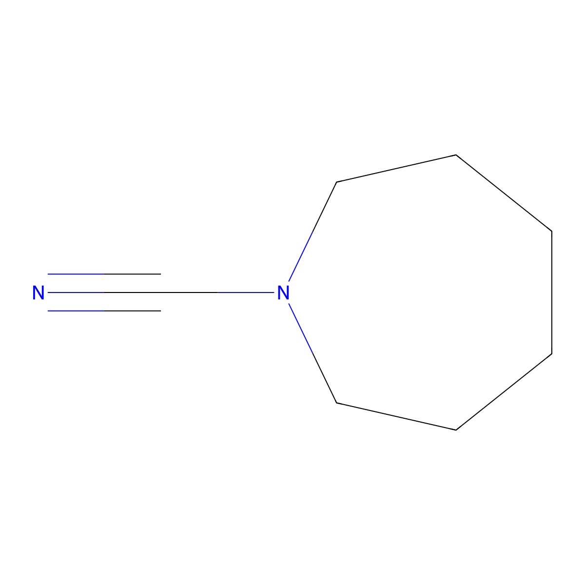 Azepane-1-carbonitrile molecular structure, CAS 5321-89-1