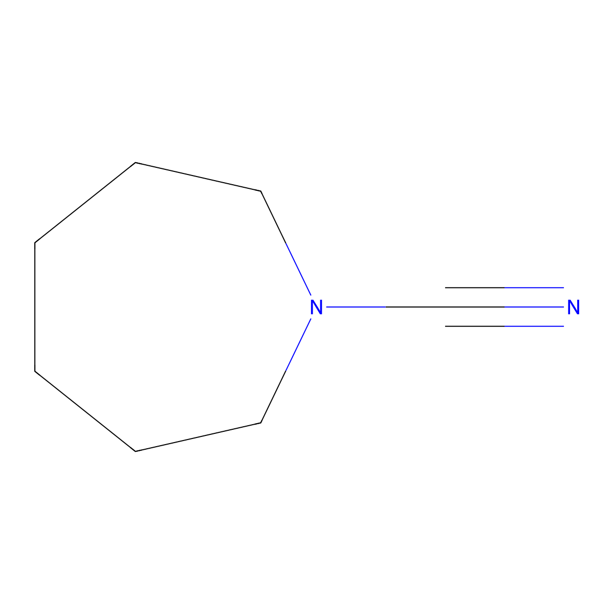 Azepane-1-carbonitrile molecular structure, CAS 5321-89-1