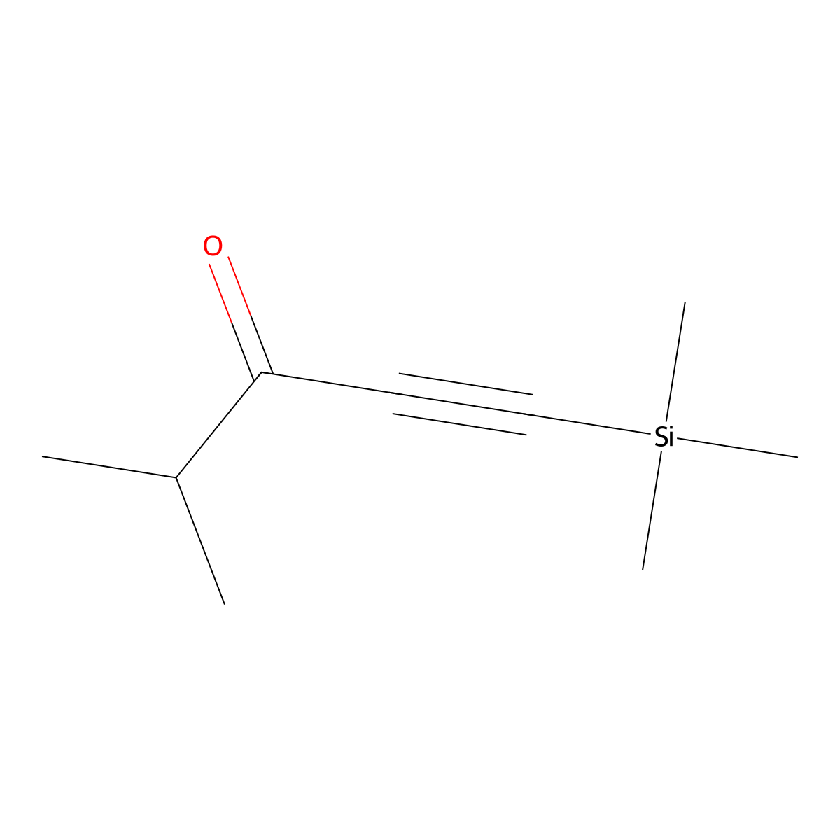 1-Pentyn-3-one, 4-methyl-1-(trimethylsilyl)- molecular structure, CAS 53210-05-2