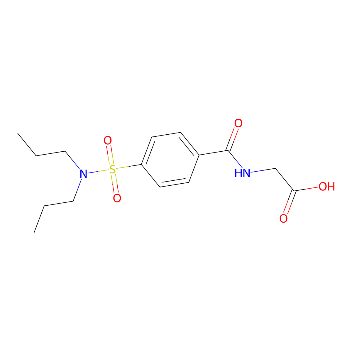 N-[4-(Dipropylsulfamoyl)benzoyl]glycine molecular structure, CAS 53212-76-3