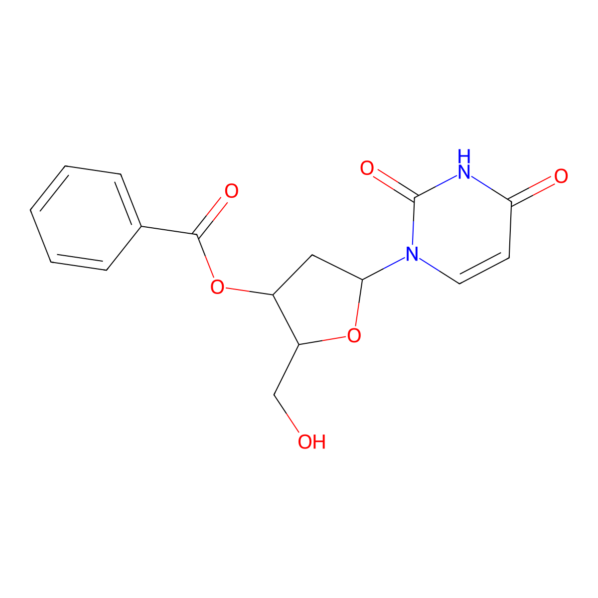 2'-Deoxyuridine 3'-benzoate molecular structure, CAS 53213-02-8