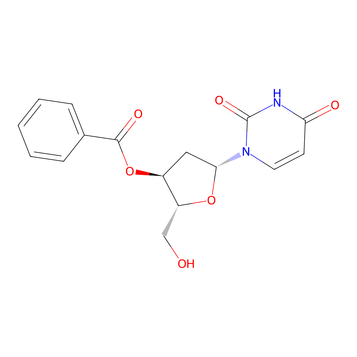 2'-Deoxyuridine 3'-benzoate molecular structure, CAS 53213-02-8