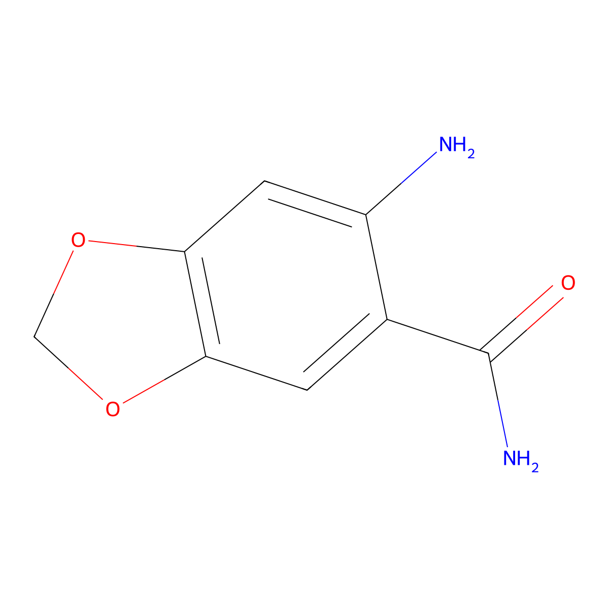 6-Aminobenzo[D][1,3]dioxole-5-carboxamide molecular structure, CAS 53216-40-3