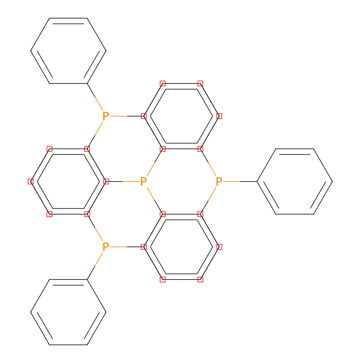 Tris(2-(diphenylphosphino)phenyl)phosphine molecular structure, CAS 53218-00-1