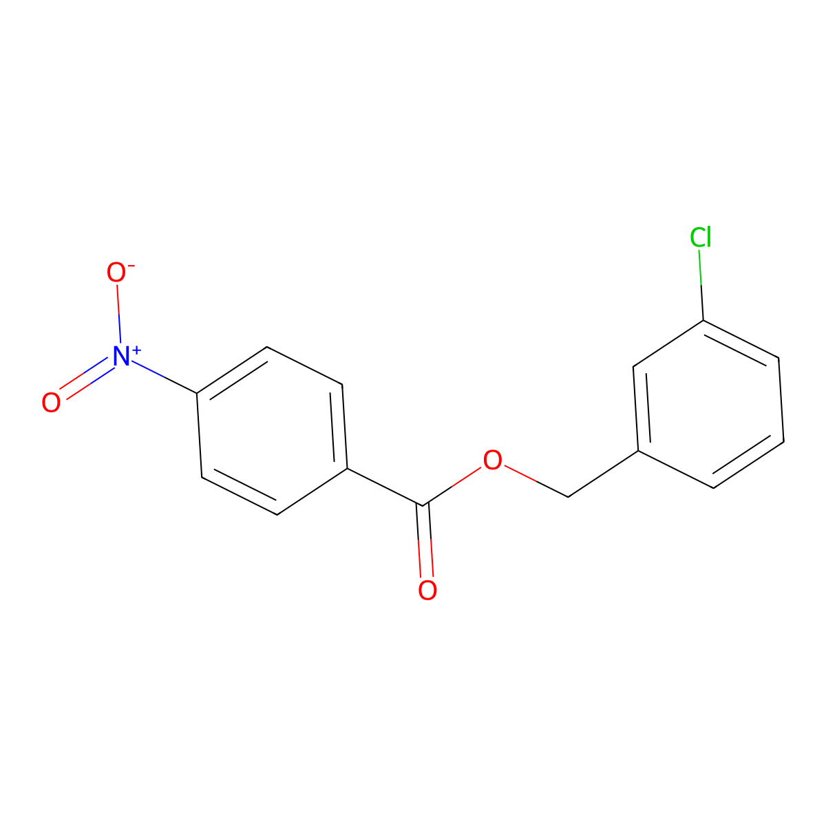 4-Nitrobenzoic acid 3-chlorobenzyl ester molecular structure, CAS 53218-05-6